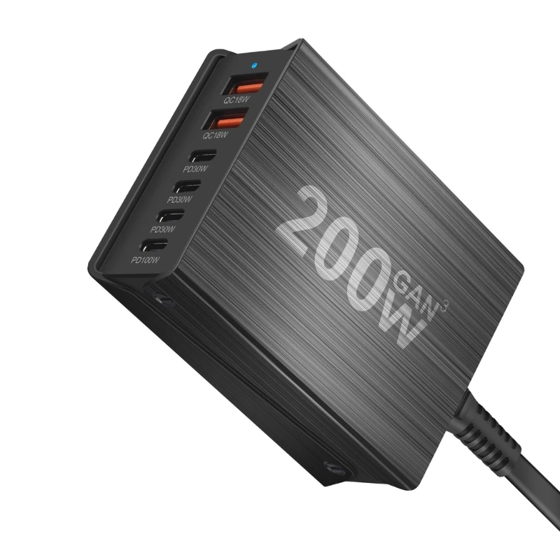 Powerful 200W USB PD for Quick Charging Laptops and Phones Devices