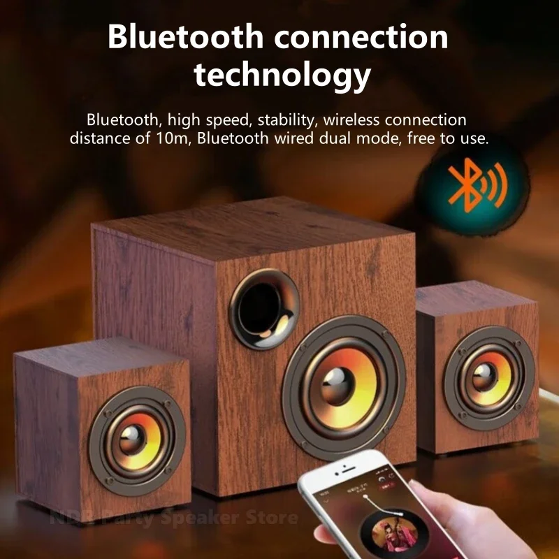 Q6 Wired Speaker Combination Computer Speaker Bass Stereo BT Music Player Subwoofer SoundBox for Desktop Laptop Notebook Tablet