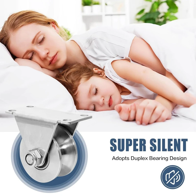 Poulie à rainure ABPP-U, blocs en acier inoxydable, paquet de 2 poulies de roue à rainure rotative Super silencieuses, pour la manipulation d'équipement de gymnastique à monter soi-même