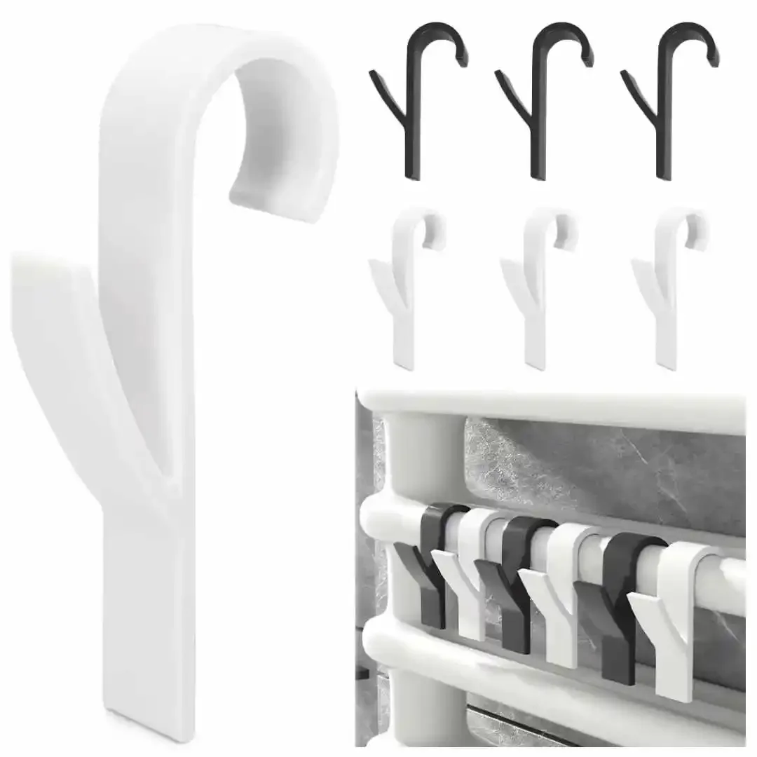 

1-5Pcs Bathroom Towel Holder Storage Racks Clear Hanger Heated Towel Radiator Rail Clothes Hanger Scarf Hanger Hooks Holder