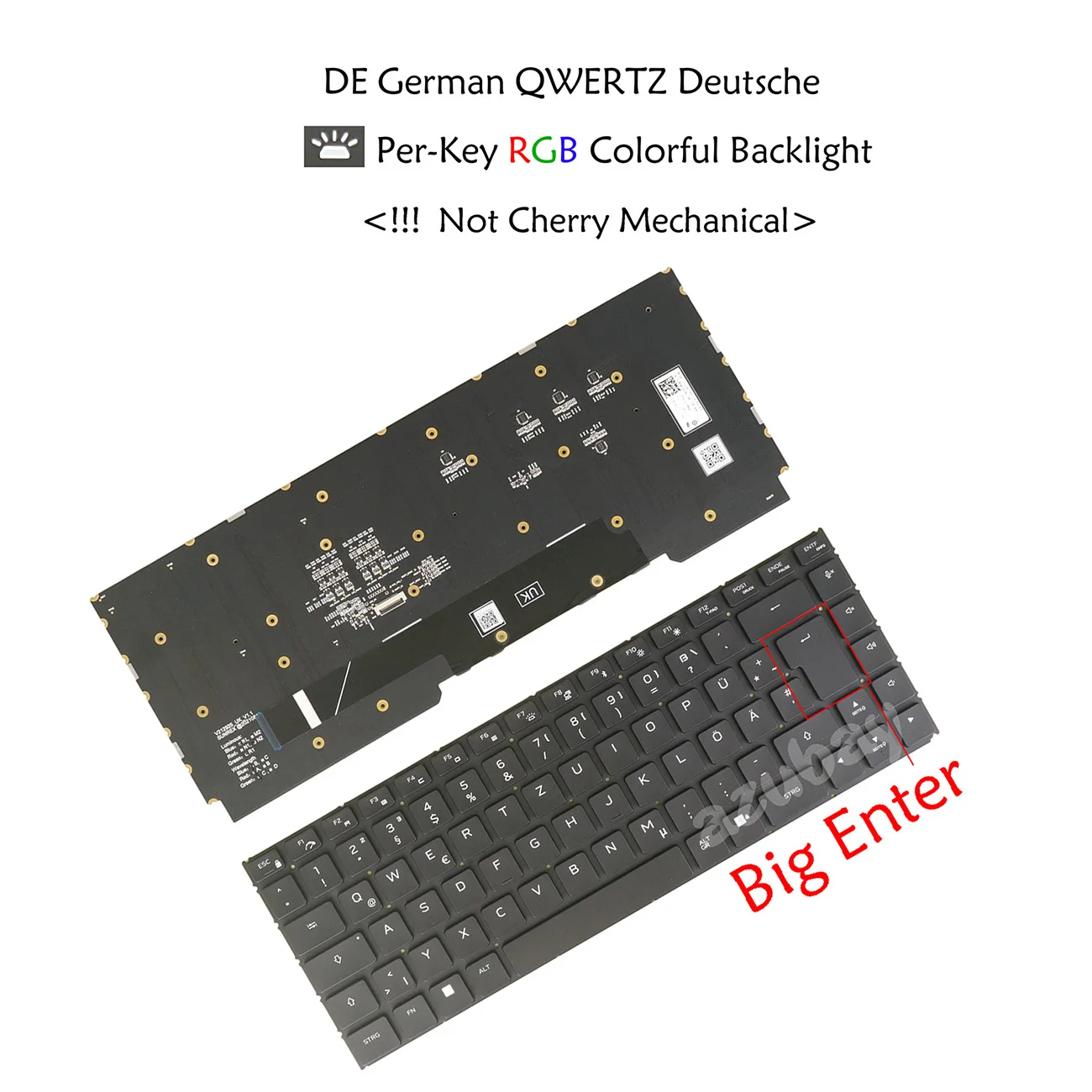 German QWERTZ Laptop Keyboard for DELL Alienware M15 R7, M17 R5 0V1M94 V1M94 Per-Key RGB Backlit (!!! Not Cherry Mechanical)