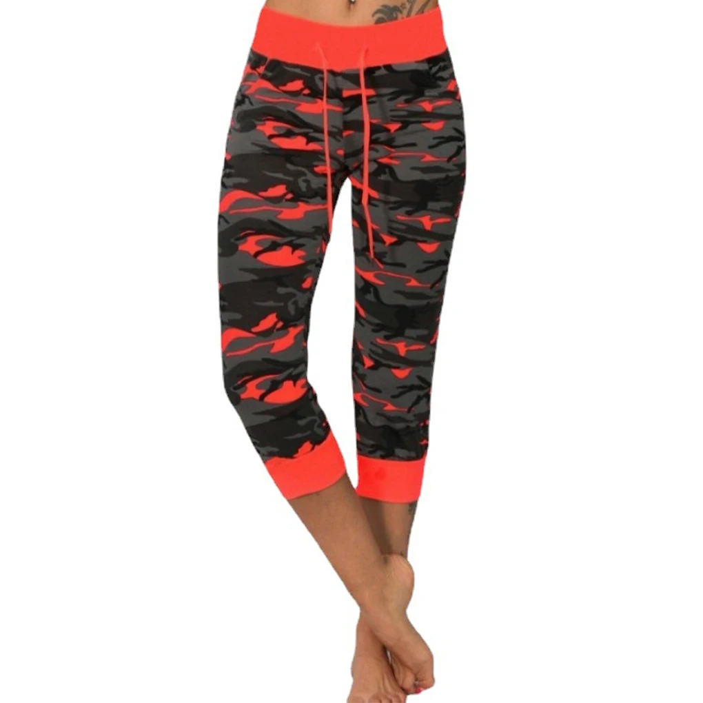 

Woman Yoga Pants Cotton Blend Sports Trousers Drawstring Leggings