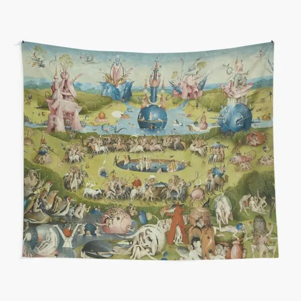 The Garden Of Earthly Delights Hierony  Tapestry Travel Art Towel Blanket Wall Bedspread Printed Room Living Decoration Colored