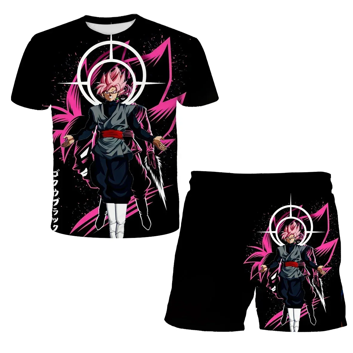 

Anime Kids Cosplay Set Dragon Ball Z Boy 3D T-shirt Fashion Summer Top Shorts Breathable Goku Character Gift Children's Clothing