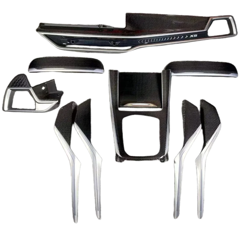 

For Integral Kits For BMW New X5 X6 X7 G30 G38 100% Real Carbon Fiber Car Interior Trims Dashboard Door Cover Accessories