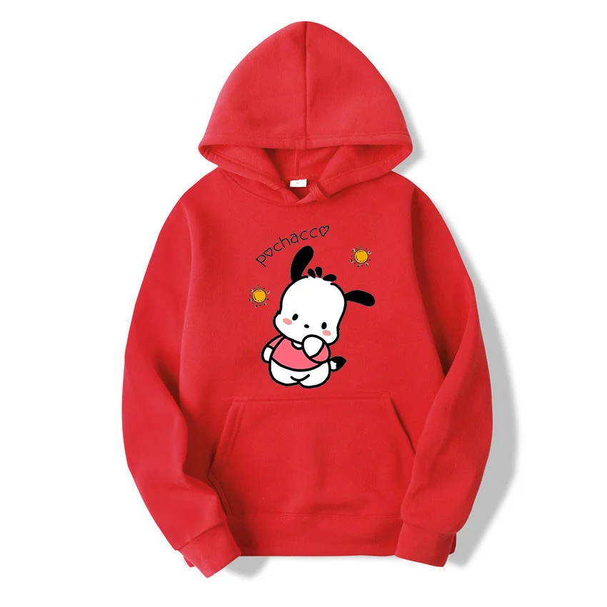 Sanrio Pochacco Men Women Hoodies Casual Hip Hop Streetwear Long Sleeves Sweatshirts Boys Girls Autumn Tops Coats Sanrio Keroppi