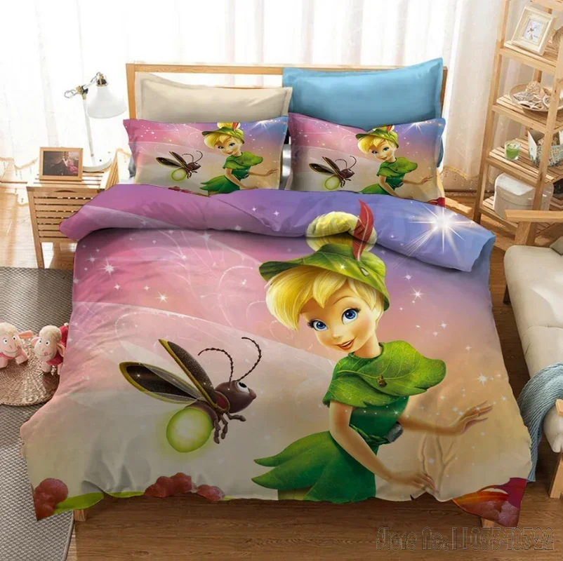 Tinker Bell Fairy Of The Wings Duvet Cover Set HD Comforter Cover for Kids Bedding Sets Bedclothes Bedroom Decor