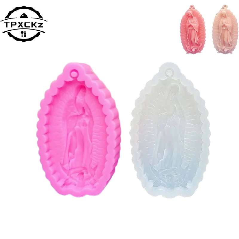 ثلاثية الأبعاد مريم العذراء شكل سيليكون شمعة قوالب النحت تمثال DIY بها بنفسك اليدوية المفاتيح قلادة الراتنج صنع الصابون صب رائحة الجبس #1