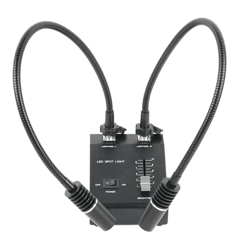 For White LED Industrial Camera Light Source Double Branch Microscope Double Gooseneck Light Source