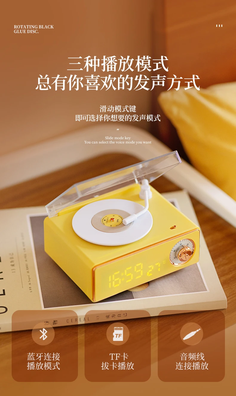 

Alarm Clock Bluetooth Speaker Wireless Audio Small Mini Heavy Subwoofer High Sound Quality High-end Home Desktop Subwoofer