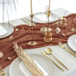 Country Wedding Decoration Terracotta Boho Wedding Cheesecloth Table Runner Wedding Centerpieces For Tables Kitchen Runner