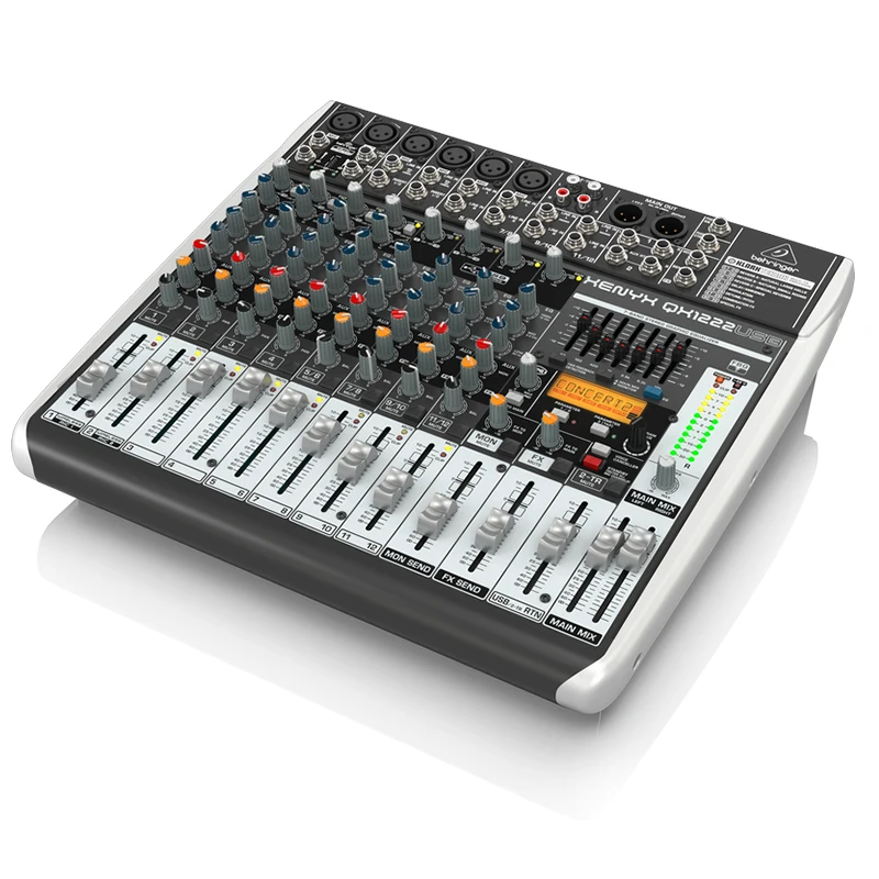 QX1222USB professional large 12-channel stage mixer sound card with effect.