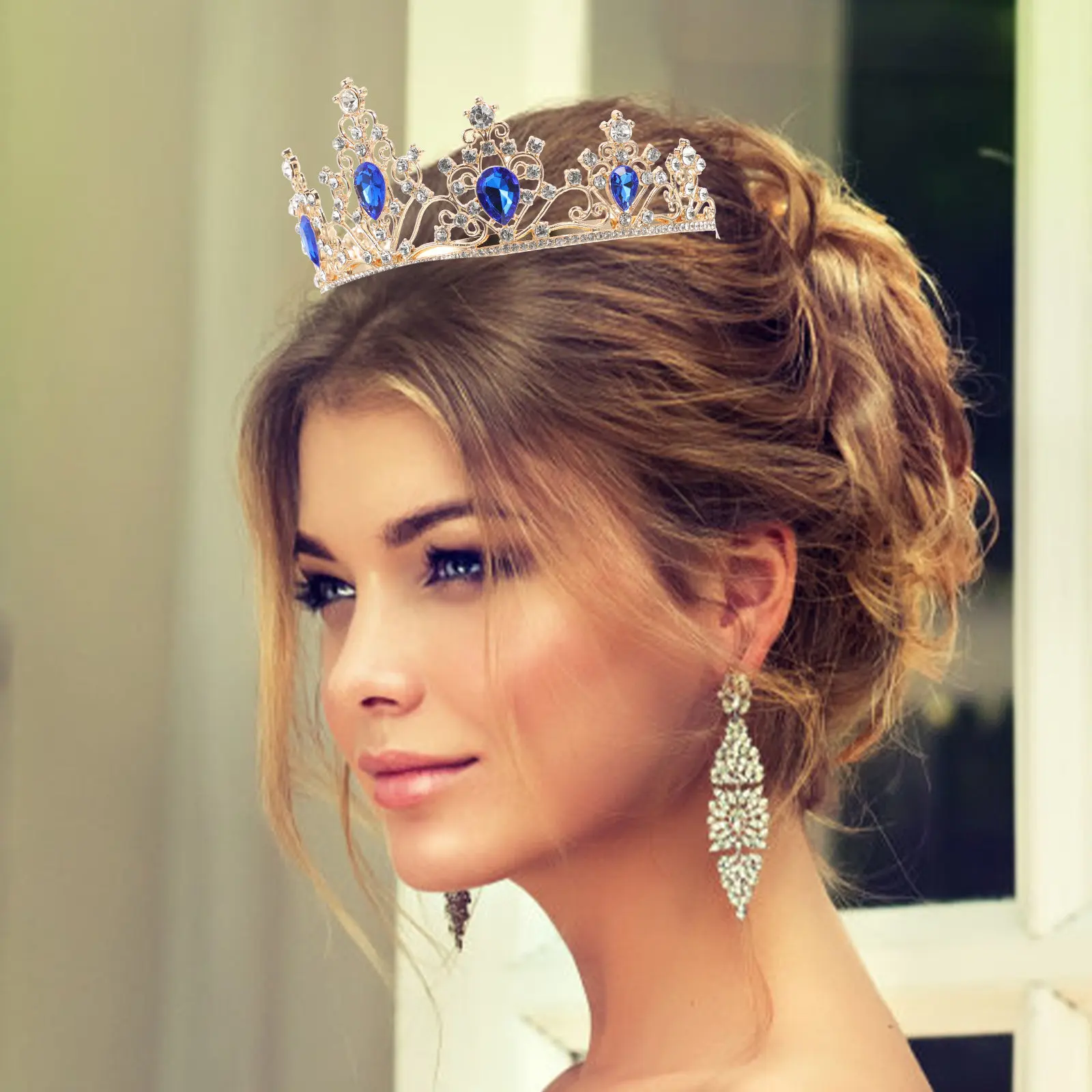 

Изысканная винтажная свадебная тиара для невесты, элегантная хрустальная корона, украшение для волос, свадебные аксессуары