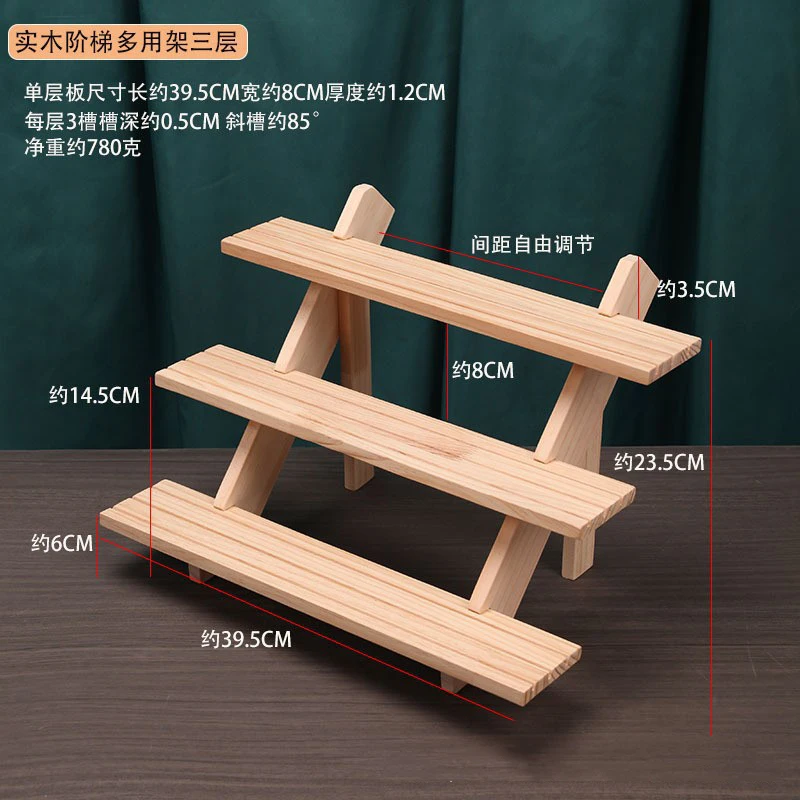 Wooden 1-4 layers Jewelry Display Stand earring ring Shelf Cupcake Makeup Organizer Mini ornament Showcase Rack Riser