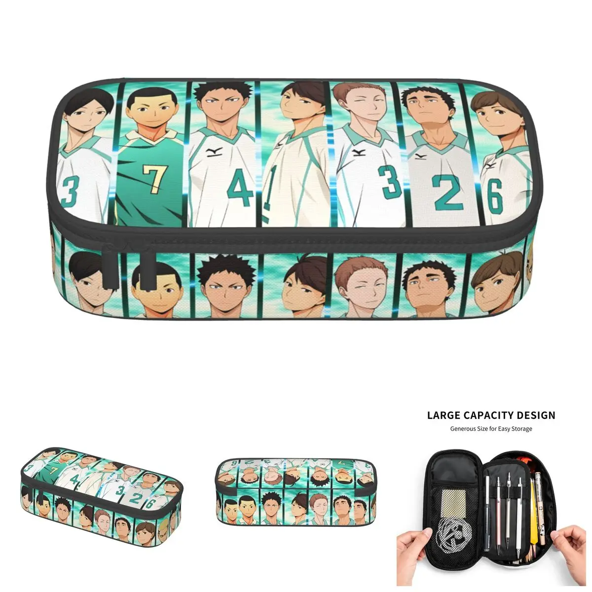

Issei MatsukawHaikyuu Toru Oikawa Pencil Case for Girls Capacity Hajime Iwaizumi Takahiro Hanamaki Pen Box Bag Stationery