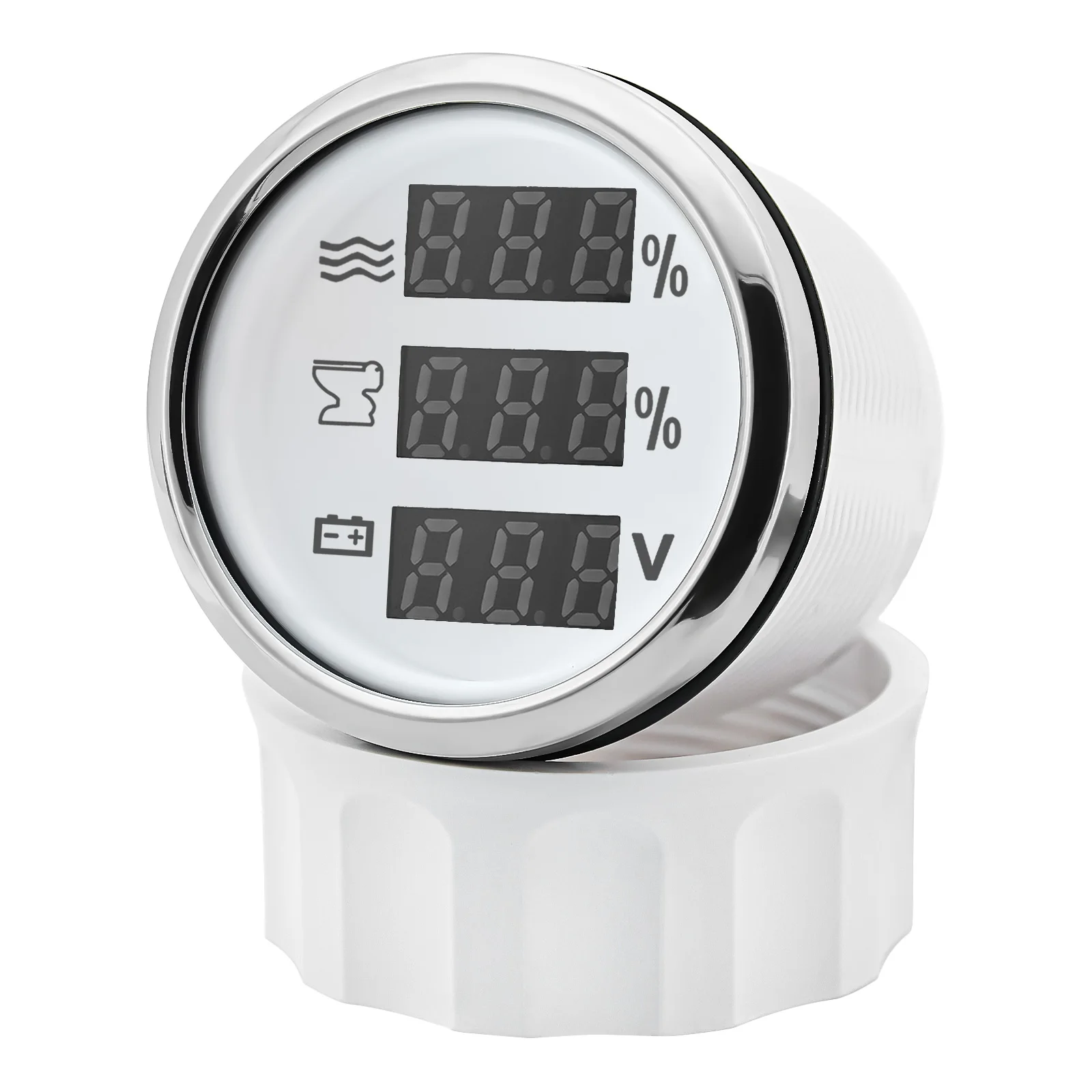 Jauge de niveau d\'eau numérique multi-0-190 Ohm, jauge de 52mm avec alarme, LED rouge, compteur de niveau d\'eau 3 en 1, jauge de maintien précieuse,