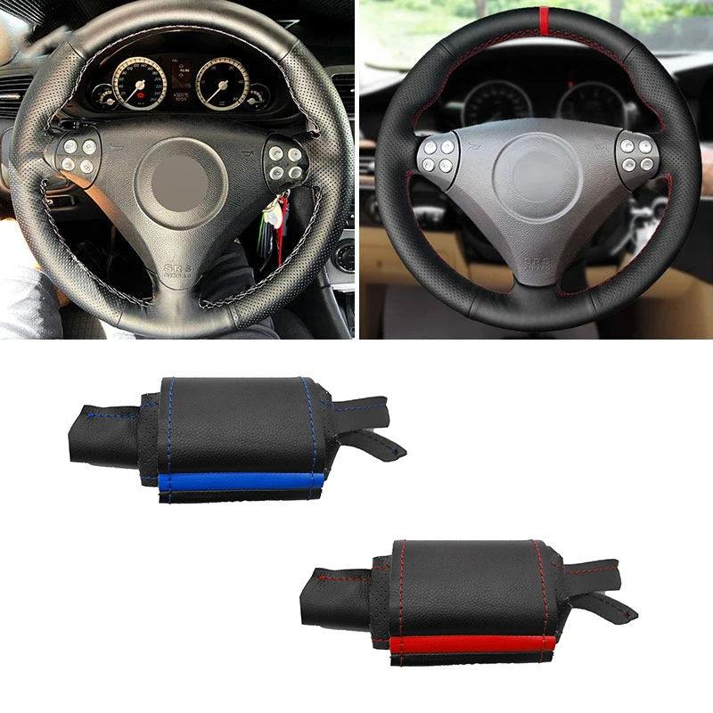 

Braids on Car Steering Wheel For Mercedes Benz C SLK Class W203 R171 2004 2005 2006 2007 2008 Microfiber Leather Cover Trim