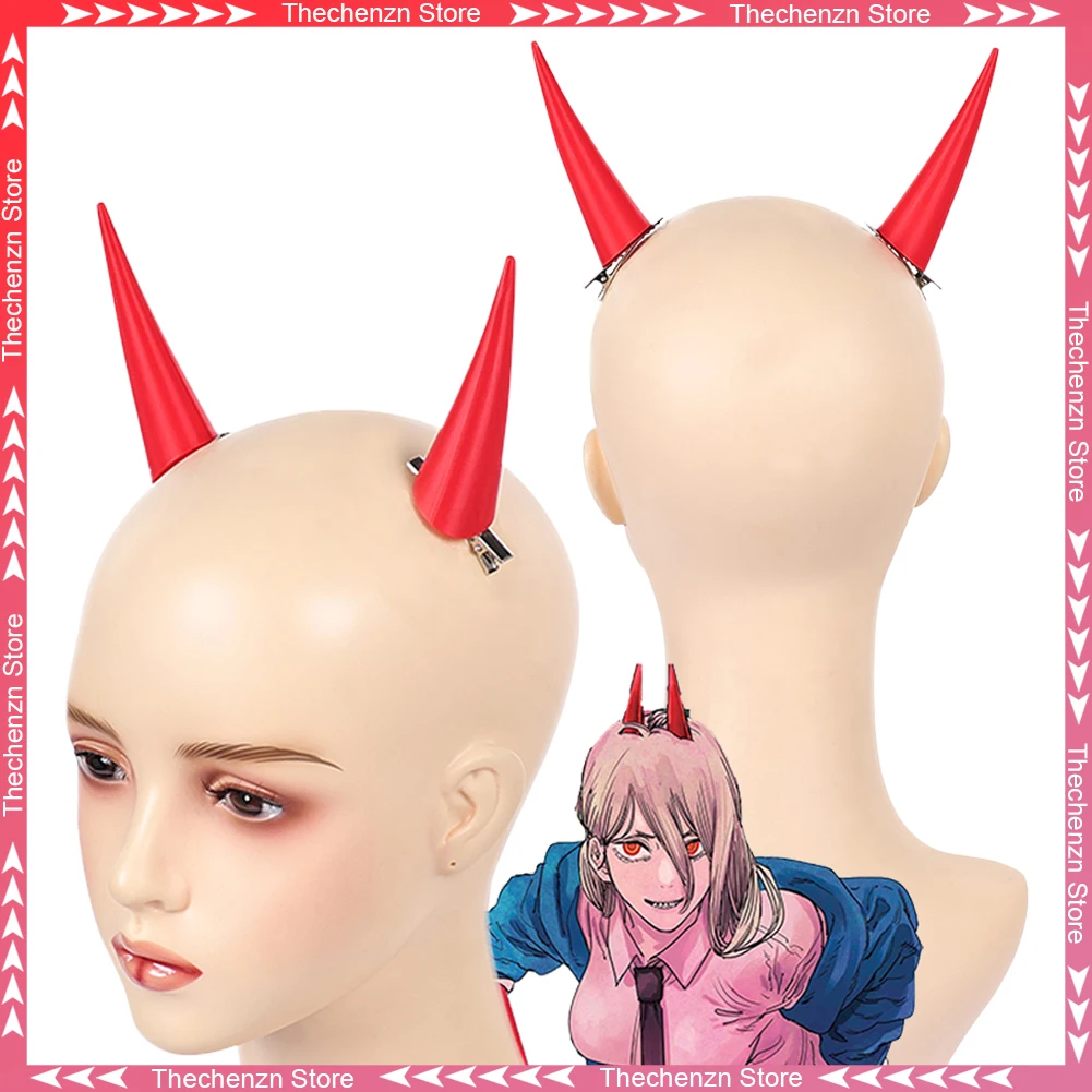 Fancy Dress Demon Power Cosplay For Women Horns Anime Chain Cosplay Saw Costume Acccessories Props Adult Female Roleplay Props