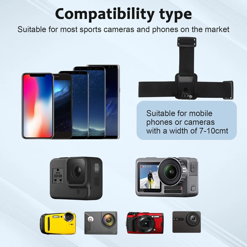 Universal Head Strap Mount Headband Holder With Mobile Phone Clip Holder For Smartphones Vlog Accessories