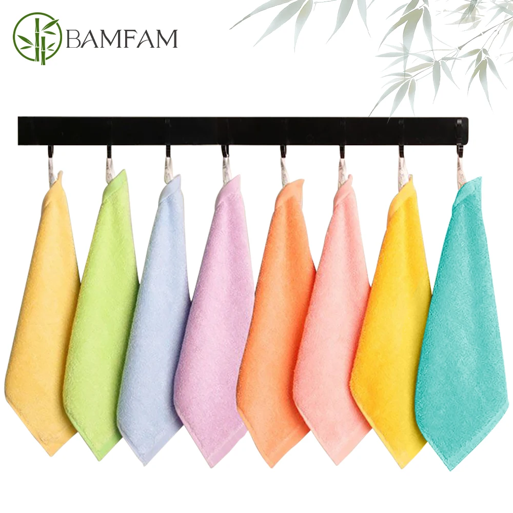 Zara Home Bathroom - 1/4/8pcs 25x25CM Square Towel Bamboo Fiber