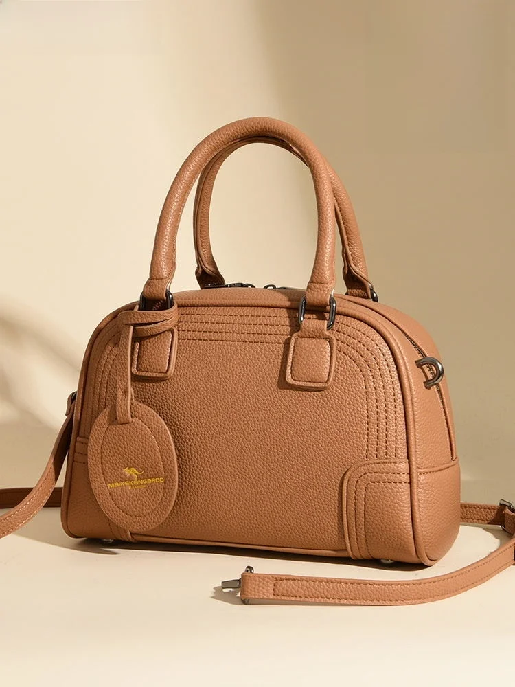 

High-End Leather oulder Bag Large Capaci Soft Leather Handbag Crossbody Bag Faionable Casual Tote Bag for Women
