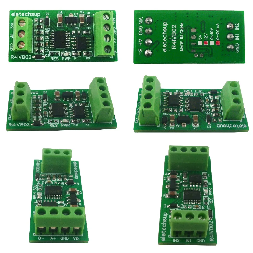 RS485 Modbus Collector Module with 2ch Highly Integrated (12Bit ADC/Operational Amplifier/Voltage Reference) and 4-20MA 0-5V 10V