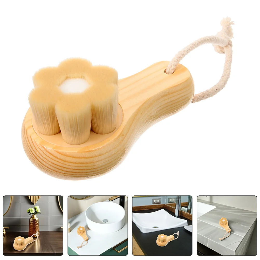 

2pcs Face Scrubber For Women Soft Bristle Manual Facial Cleansing Tool Blackhead Removal Plum Blossom Shape Portable Exfoliating