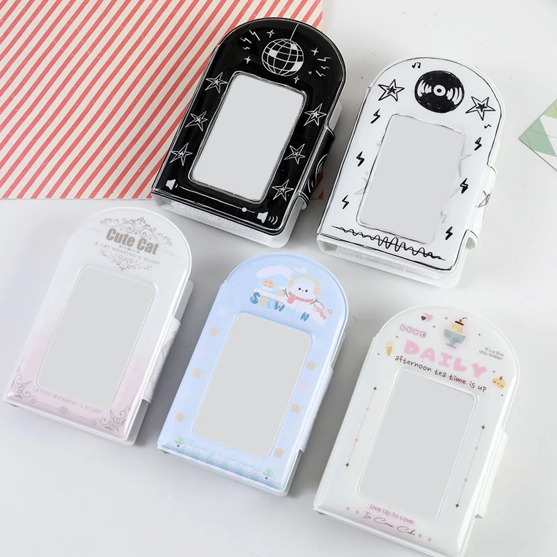 Niedliches Fotoalbum von 3 Zoll – Fotokartenhalter mit 32 Fächern, Idol-Kartenbinder, Sammelbuch, Aufbewahrungskoffer für Fotokarten