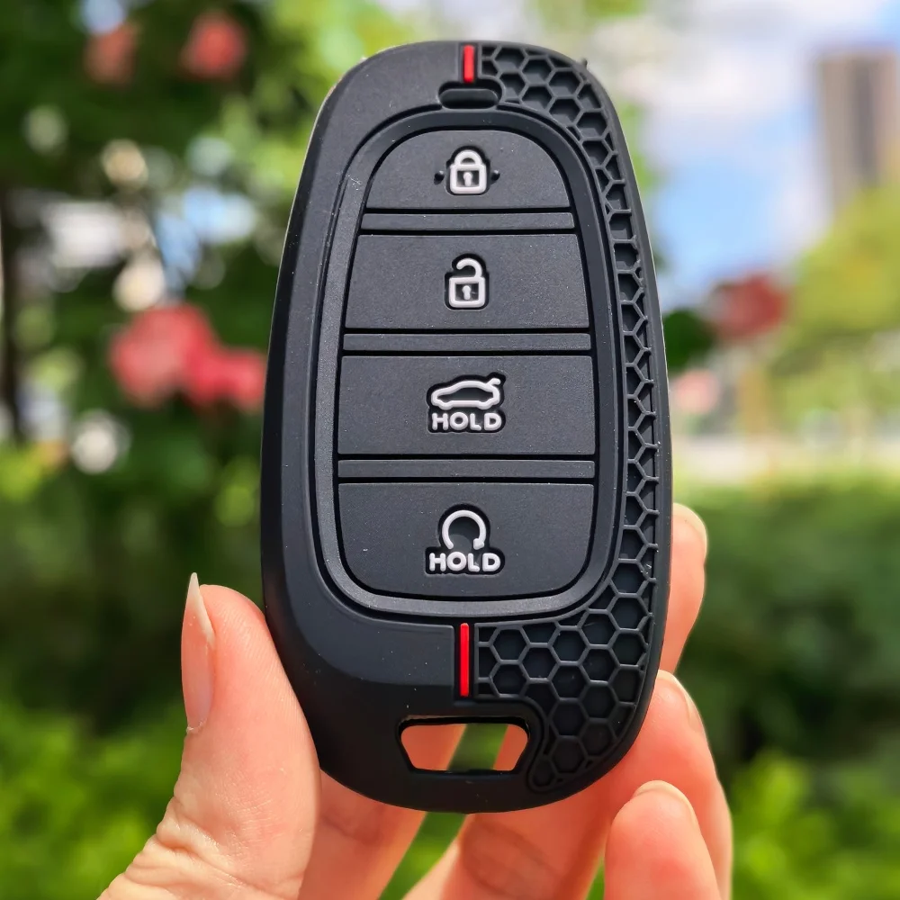 سلسلة مفاتيح من السيليكون غطاء مفتاح السيارة فوب لشركة هيونداي سوناتا Sel Ev 6 Ev 8 IONIQ 5 Nexo DN8 Fe توكسون سوناتا ستاريا NX4 أيونيك #5
