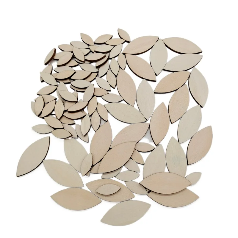 50pcs Unfinished Wood Oval Cutout Natural Rustic Wooden Ellipse Slices Chip Embellishment Gift Tag Board Game Pieces for DIY Art