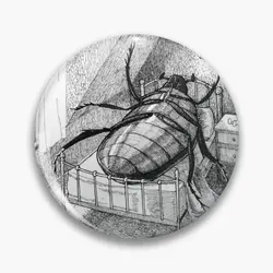 Gregor Samsa Franz Kafka Sketch  Soft Button Pin Cute Funny Hat Metal Fashion Brooch Collar Lover Clothes Decor Badge Lapel Pin