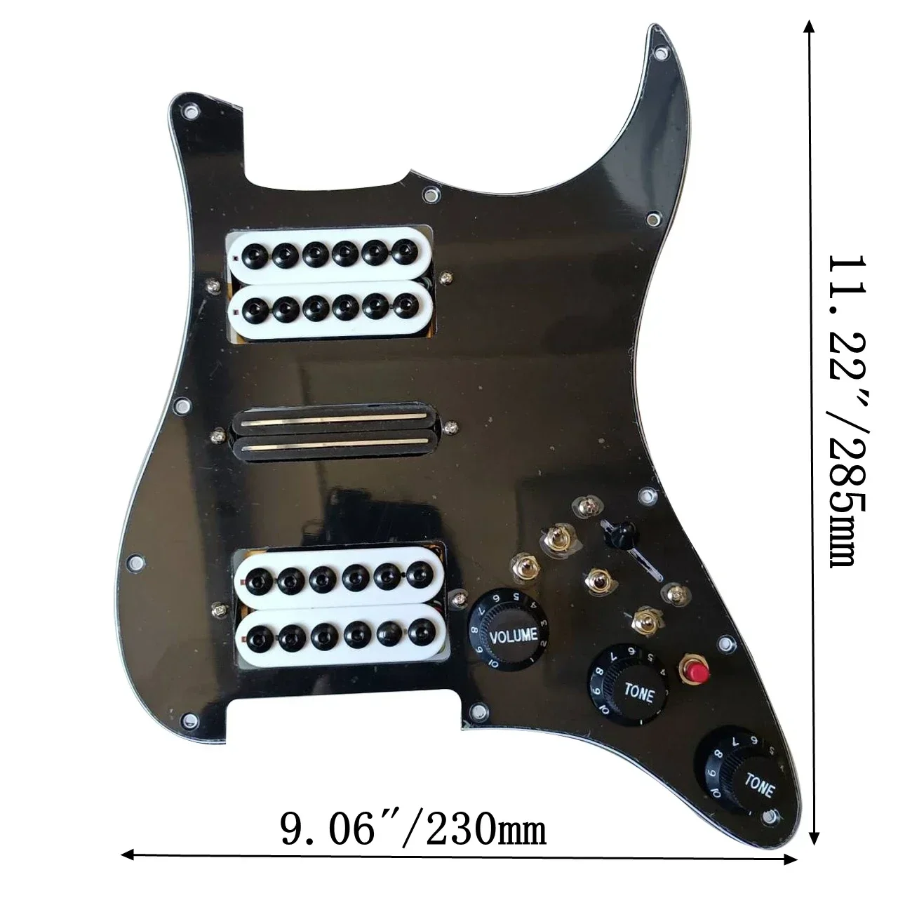 Prewired Loaded ST Pickguard With HSH White Humbucker Alnico V Pickups Set  Coil Splitting Switch For ST Electric Guitar