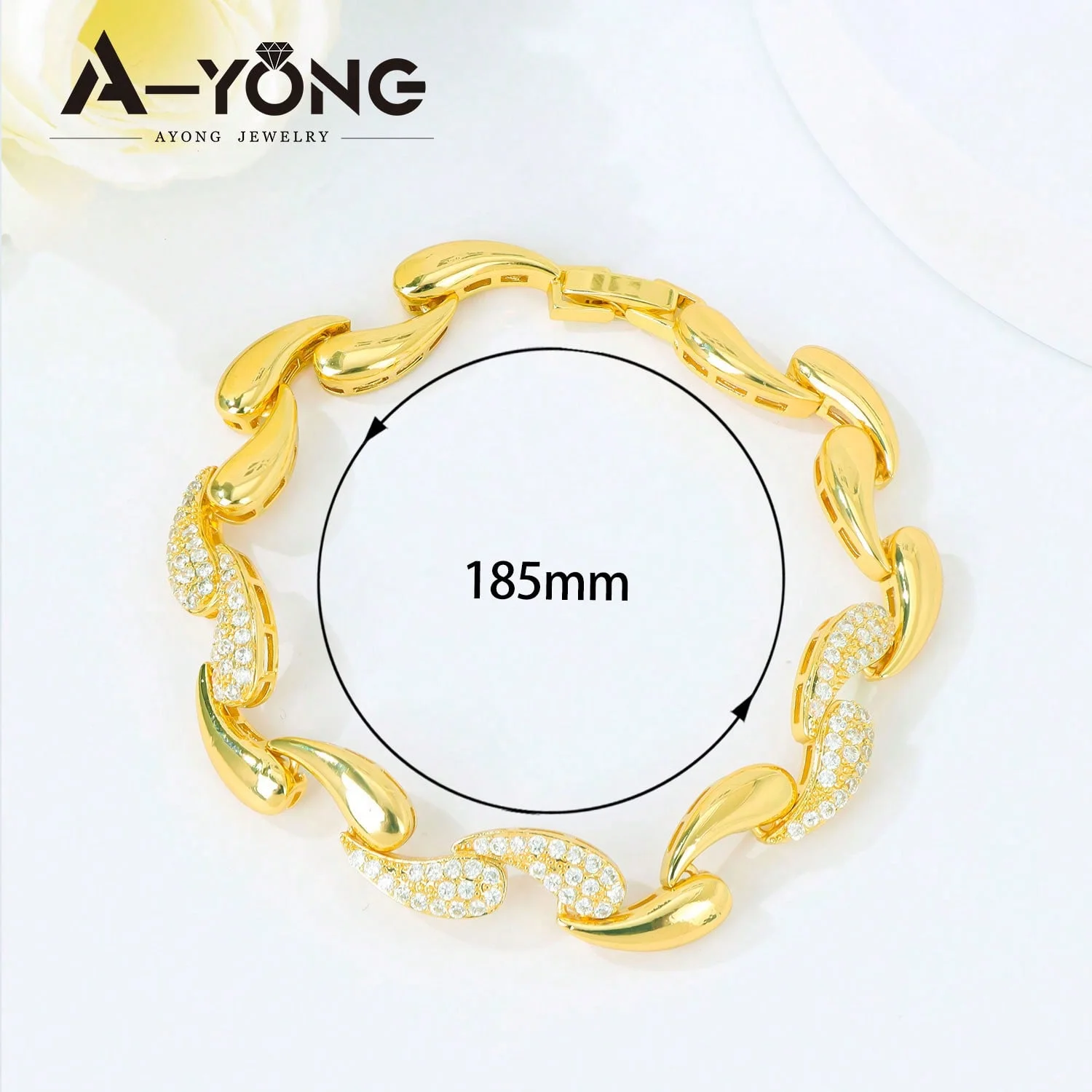 Dubai Geometric Water-Drop Jewelry Set, 21K Gold Plated