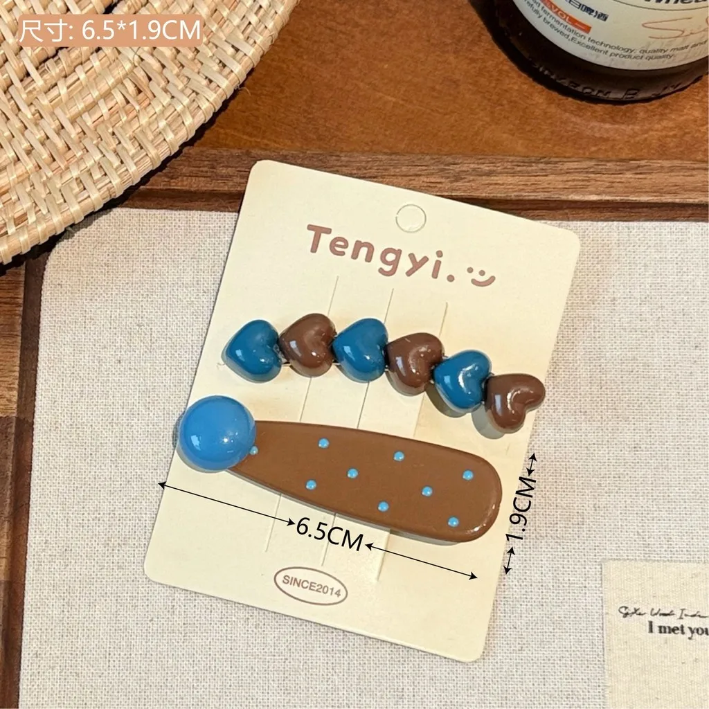 1 قطعة التباين اللون نقطة دبابيس الشعر بسيطة Lovel القلب منقار البط مقاطع الشعر النساء فتاة الجانب الانفجارات المشابك