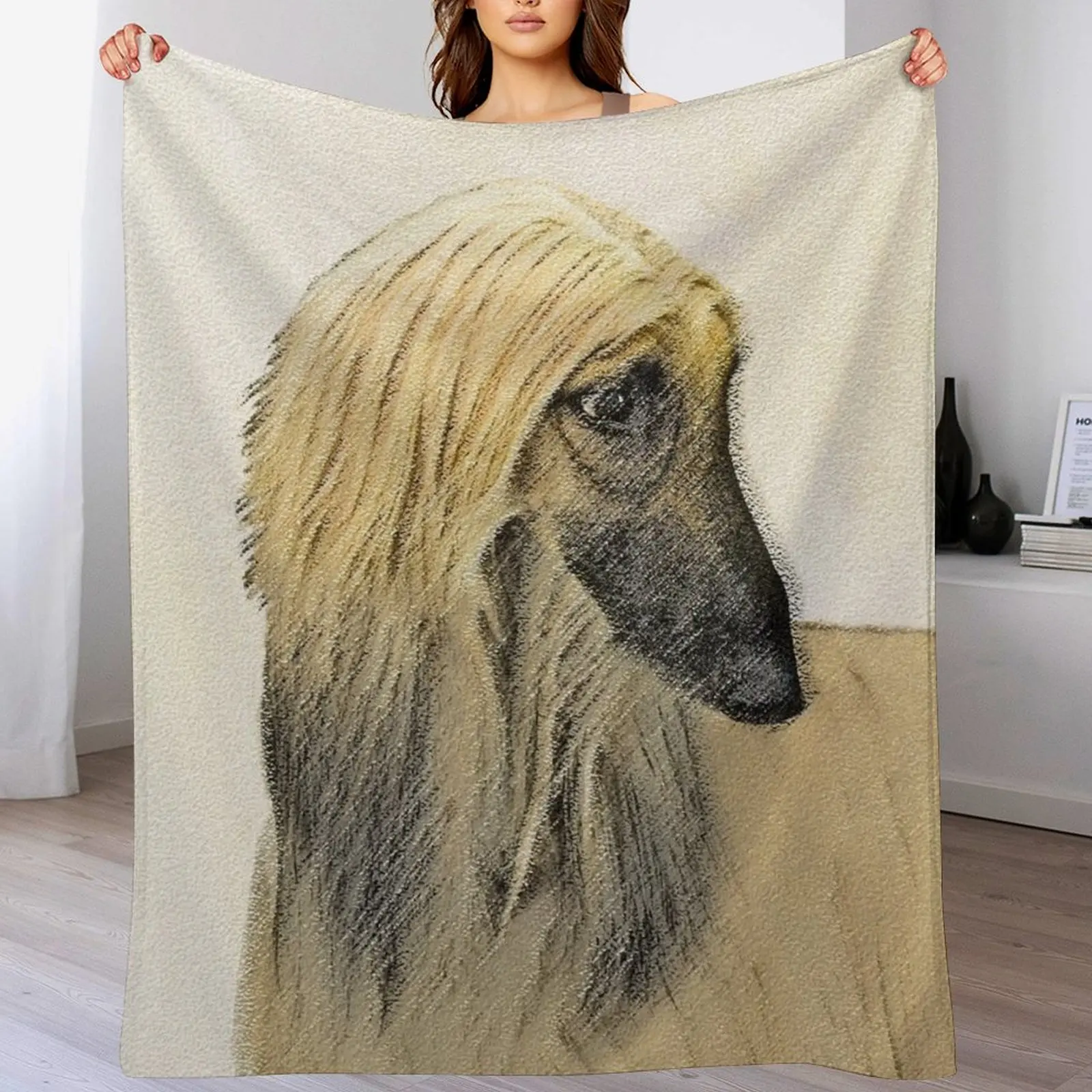 Afghan Hound Throw Blanket funny gift Hairy Blankets