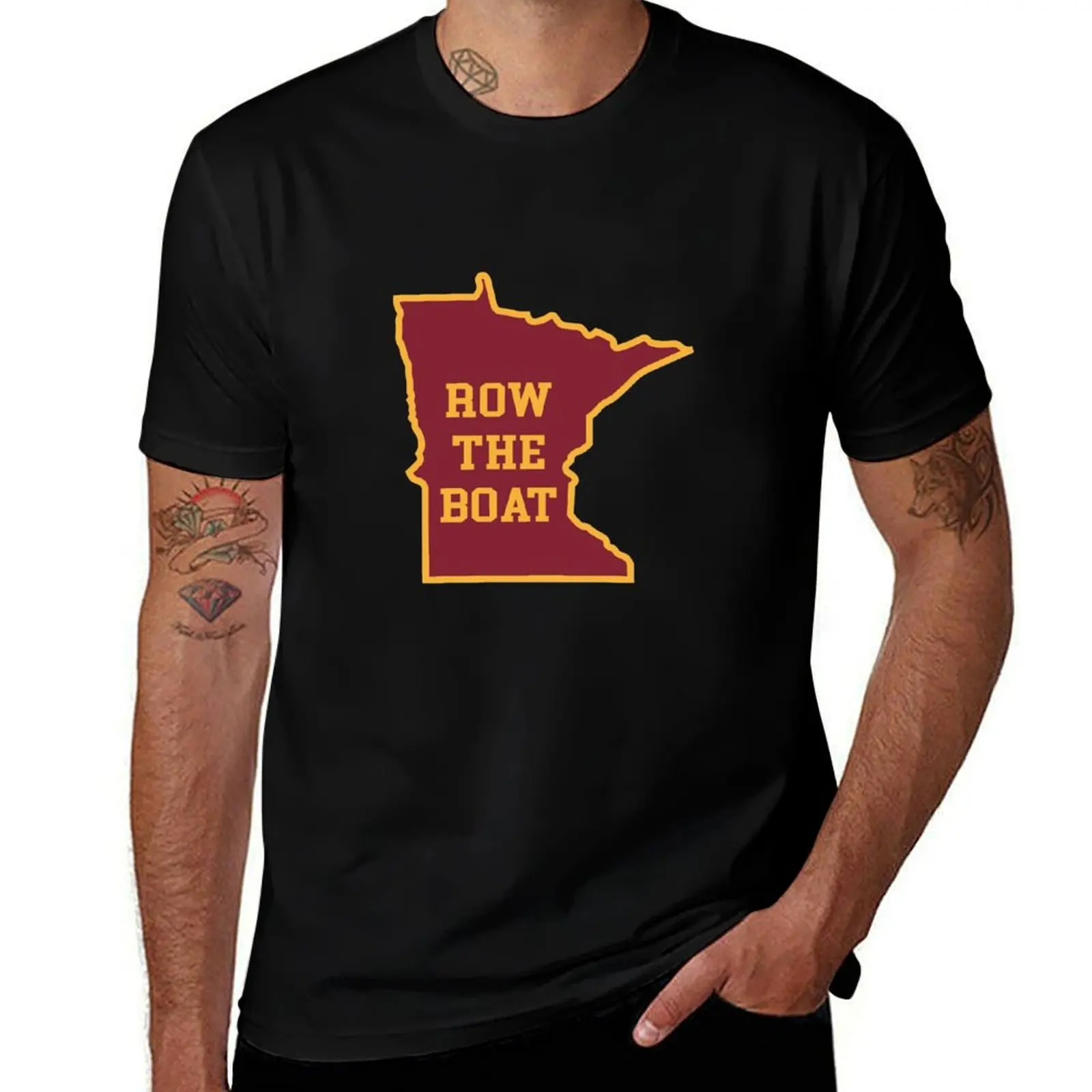 

Row the Boat MN Outline T-Shirt t shirts designer cotton t shirts man 100% T-Shirt