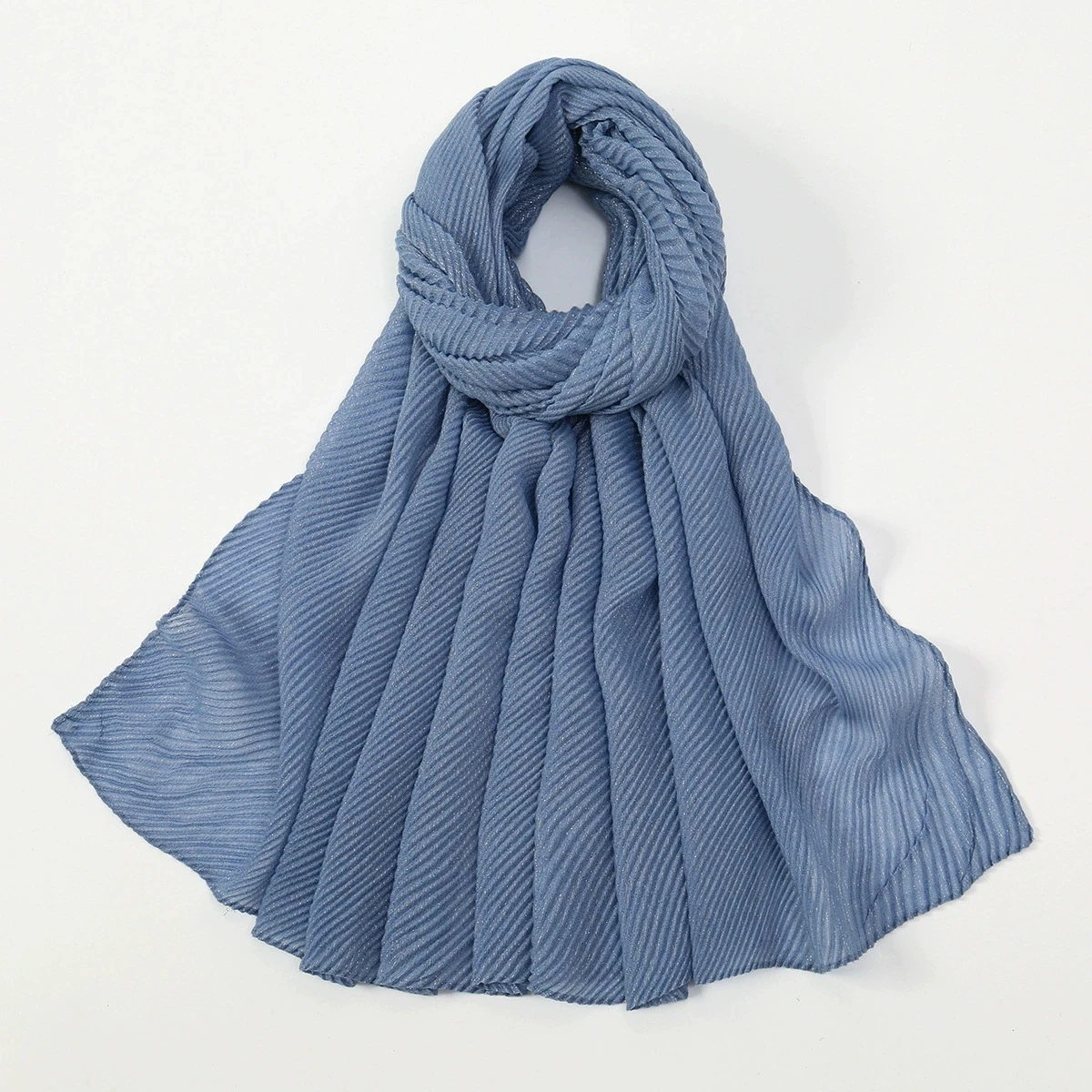 عادي التجاعيد لوركس بريق لامع فسكوزي الحجاب شالات وشاح الصلبة التفاف عقال الباشمينا سرق عمامة مسلم Sjaal 180*85 سنتيمتر #5