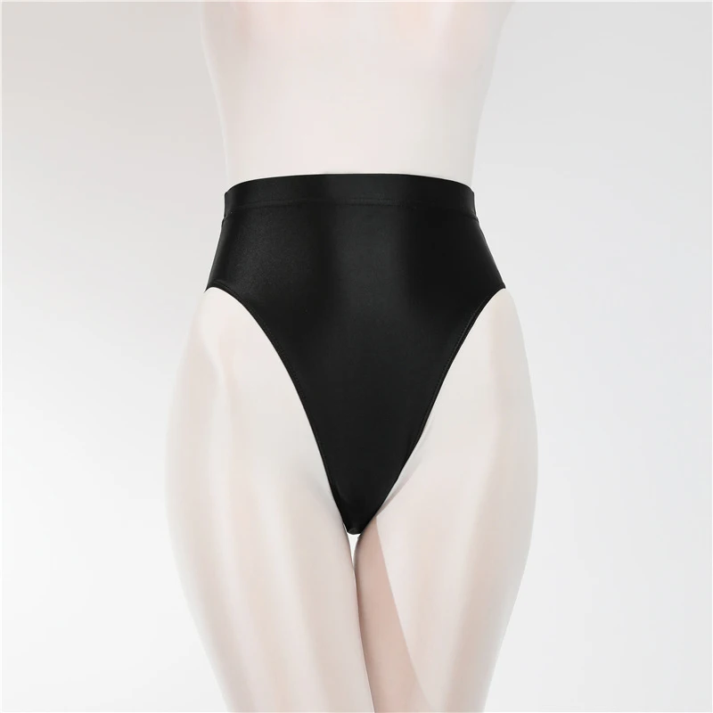 Nuove mutandine da donna Sexy a vita alta in raso lucido lucido opaco slip da Yoga perizoma Lingerie Bikini setoso collant mutande intimo