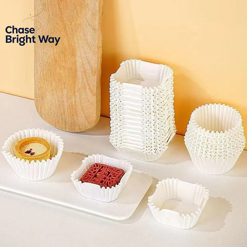 100/220Pcs Mooncake Paper Holder Square Paper Brownie Liner Medium Size 45/50/55/62mm Xue Meiniang Paper Tray Oil Proof Cup