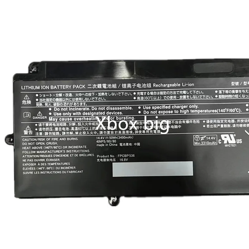 Imagem -05 - Bateria do Portátil para Fujitsu Lifebook Fpcbp536 U937 U938 Fpb0340s U939 U939x Cp73763401 14.4v 50wh 3310mah