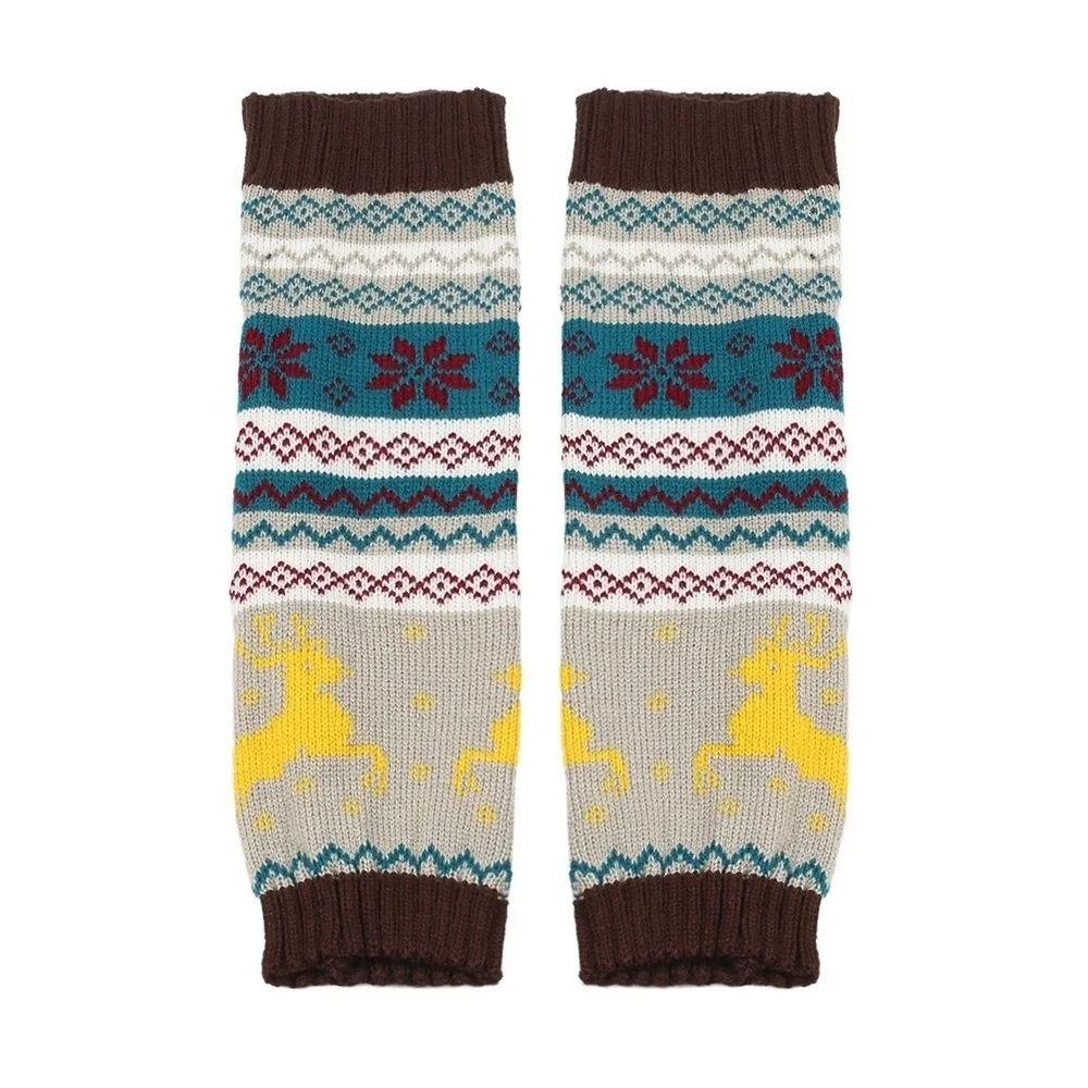 

Подарки, рождественские гетры в стиле ретро, сохраняющие тепло гетры в стиле Лолиты с оленем, эластичные вязаные длинные носки со снежинками, осень-зима