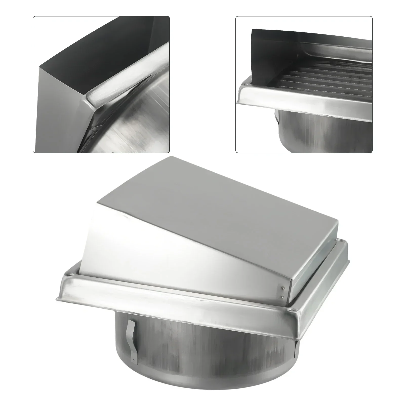 Stainless Steel Air Outlet External Wall Rain Hat Metal Cover Silver Wall Air Vent Outlet Wall Ceiling Air Vent