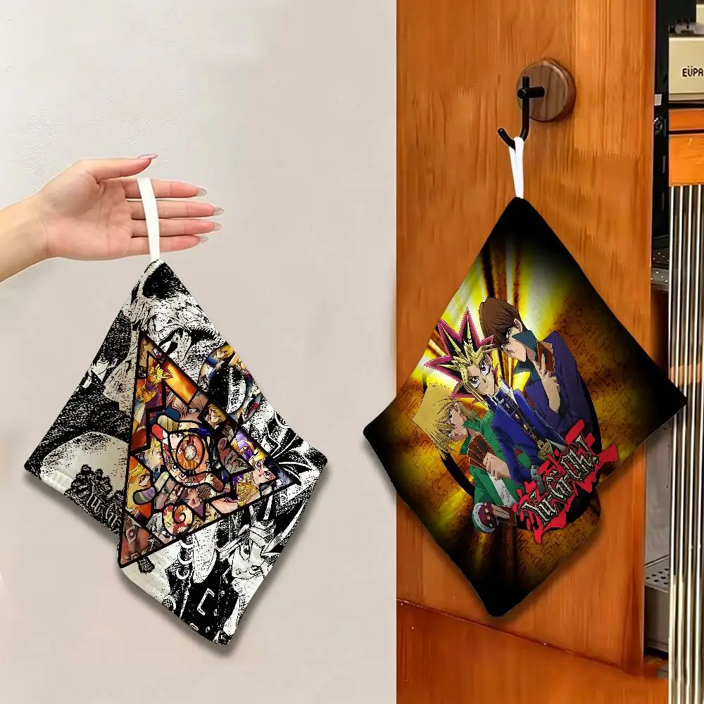 Y-Yu-Gi-Oh Anime Polyester Cotton Hanging Kitchen Towel, Skin Friendly Hand Wiping Towel for Hotel Cafe Household