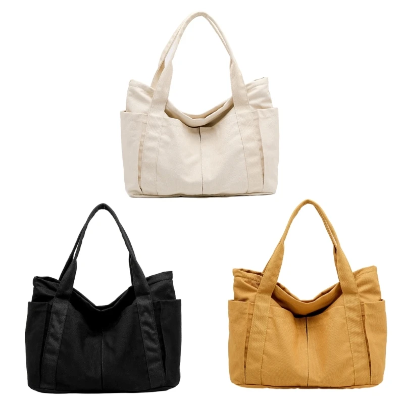 

Casual Women's Shoulder Bag School Handbag Solid Color Tote Bag