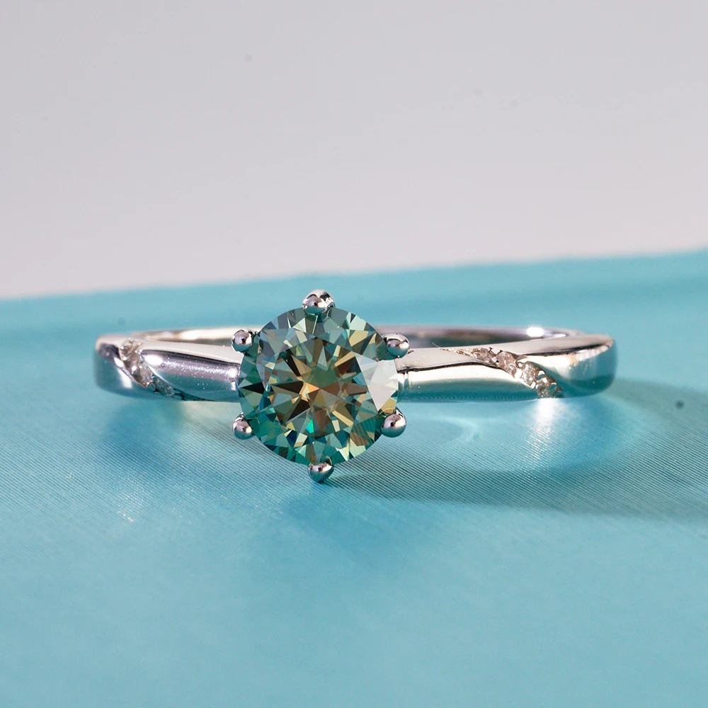 JoyceJelly S925 Ring With 1CT D Color Moissanite Diamond Female Classical Sterling Silver 925 Jewelry For Wedding Engagement