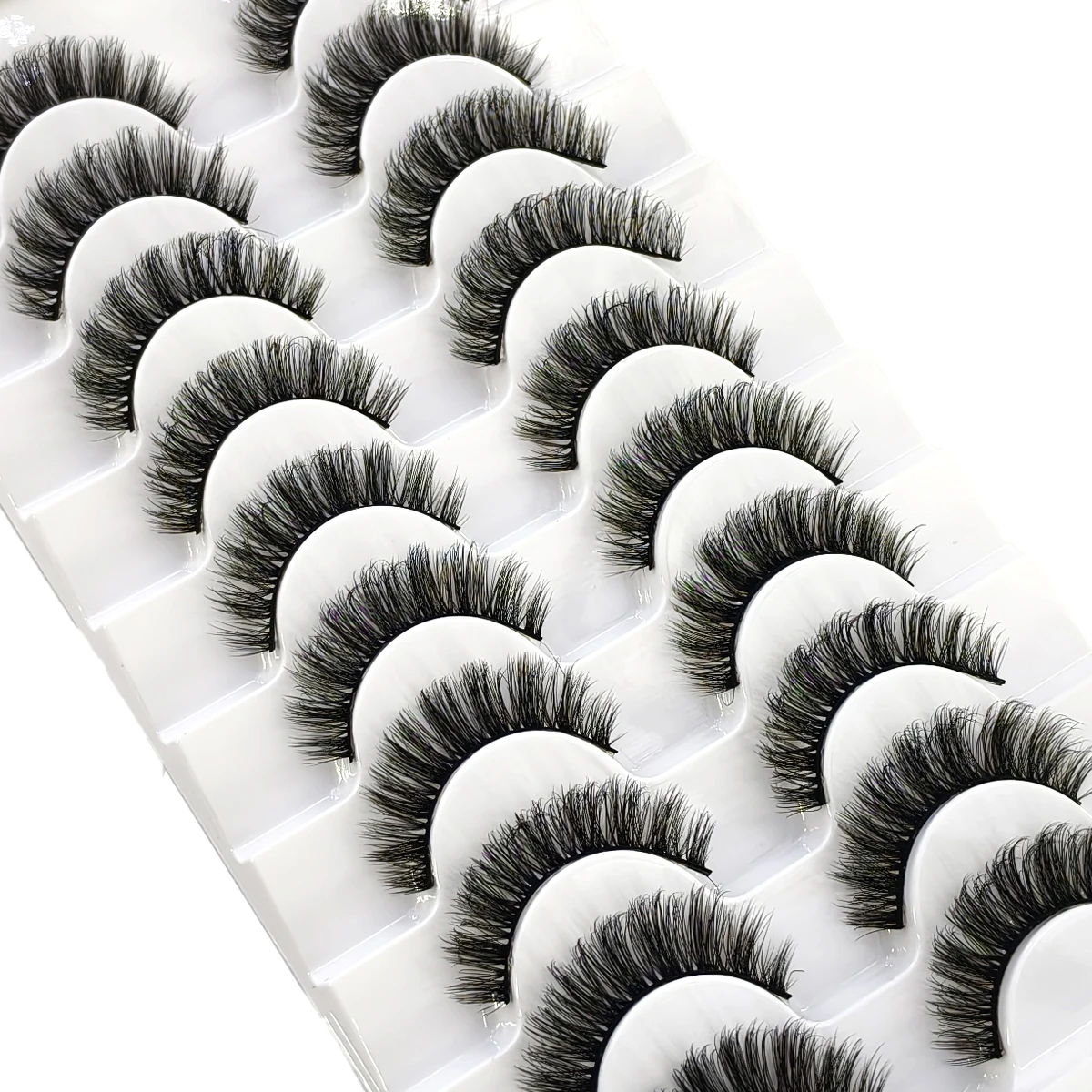 NEW3d Mink Lashes 10 Pairs Natural False Eyelashes Fake Lashes Long Makeup  Extension Eyelash Mink Eyelashes for Beauty CMJ8D-04