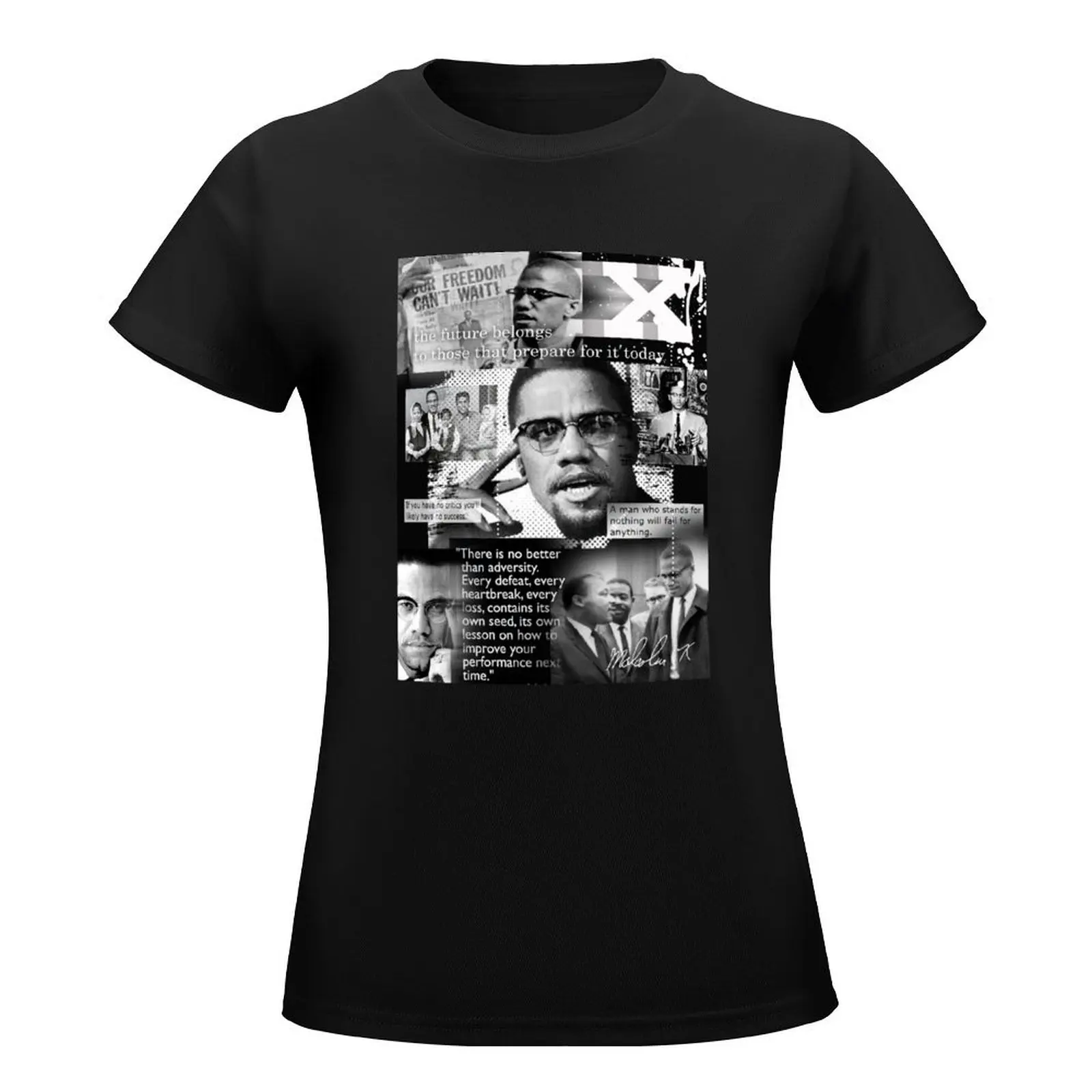 malcom x T-Shirt summer top oversized t-shirts for Women graphic tees funny