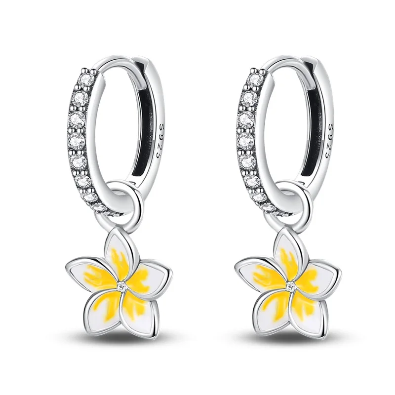 

Hot Sales 925 Sterling Silver Afternoon Tea Flower Earrings Adorable For Women Fine Birthday Anniversary Surprise Jewelry Gifts