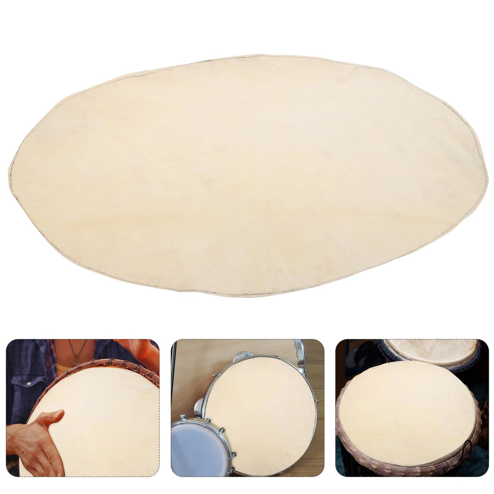 

Goat Drum Skin Fittings High Quality Replacement Accessories Conga Head Beige Djembe Repair Tools