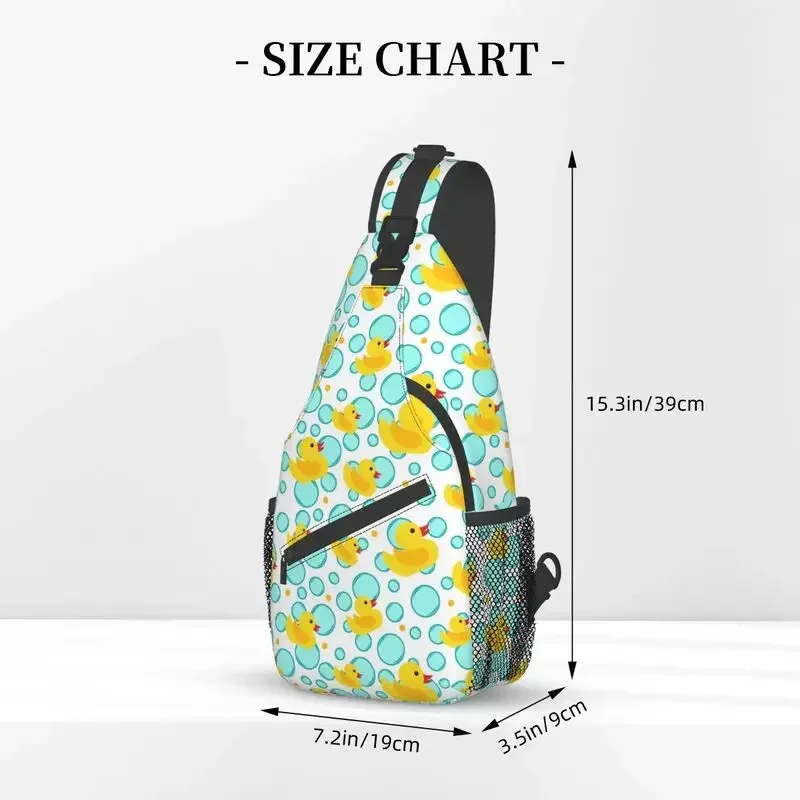 Fashion Yellow Rubber Ducks And Bubbles Sling Bag per ciclismo Camping Animal Crossbody Chest Backpack spalla Daypack